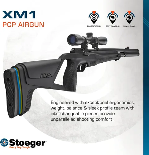 Vista 2 de Stoeger XM1 PCP Airgun + Scope - .22 Caliber with Fiber-Optic Sights and 4 x 32 Scope