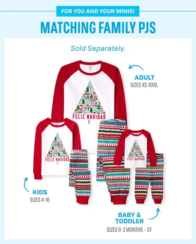 Vista 2 de The Children's Place Baby Family Matching, Feliz Navidad Christmas Pajama Sets, Cotton