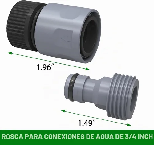 Vista 2 de Hourleey Manguera de jardín Conector rápido Manguera de jardín de plástico de 3/4 pulgadas, accesorios de conexión rápida, conectores macho