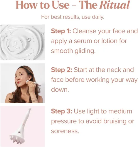 Vista 6 de byAVA Masajeador facial y cuero cabelludo Gua Sha, herramienta de cerámica
