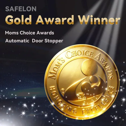 Vista 2 de SAFELON 4 topes automáticos de seguridad para bebés, protectores automáticos para dedos de puerta para niños, tope automático de puerta
