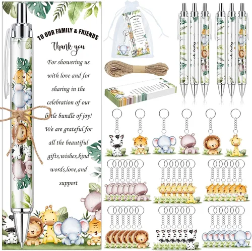 Vista 14 de 145 bolígrafos y llaveros de ganso rosa para baby shower, regalos para niñas, bolígrafos retráctiles para baby shower, revelación de género
