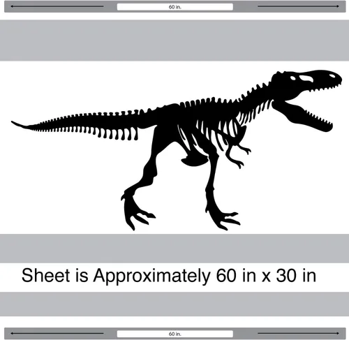 Vista 2 de Calcomanía de pared grande de esqueleto Tyrannosaurus Rex - Trex Wall Decal (negro)