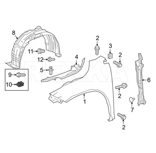 Vista 5 de Rexka 20 juegos Fender Liner parachoques cubierta tornillo U tuerca kit para Toyota Lexus 90179-05060 90159-60477
