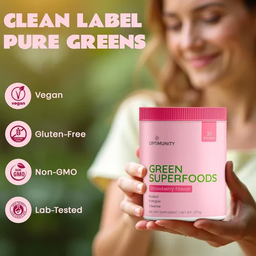 Vista 7 de Green Superfoods Polvo - Sin sabor - Mezcla de verduras orgánicas con espirulina, probióticos y enzimas digestivas - Desintoxicación, apoyo