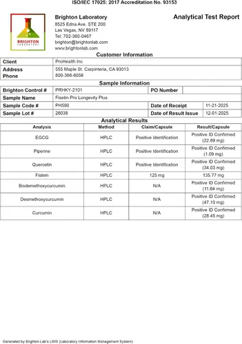 Vista 8 de ProHealth Suplementos de fisetina: 15 veces mejor absorción de la mezcla de polifenoles + aceite MCT. Puro probado por terceros. Fabricado