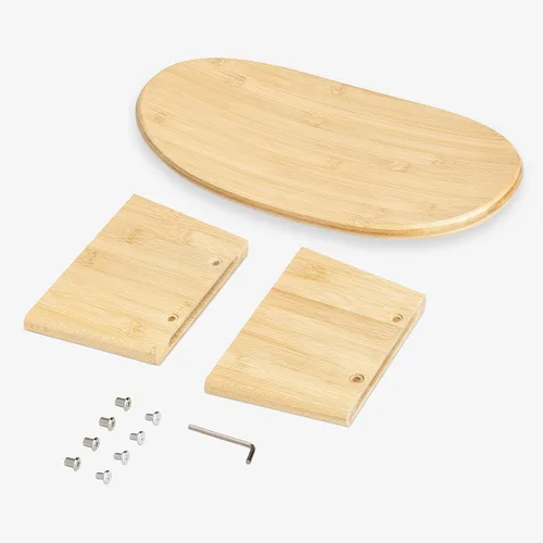 Vista 6 de Navaris Taburete de meditación de bambú, banco para meditación, yoga, práctica, asiento ergonómico en ángulo con bordes redondos para posturas