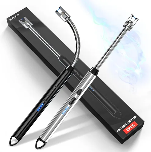 Vista 10 de KTEBO 2 Pack Encendedores Eléctricos de Arco de Plasma Recargables - USB de Largo Alcance para Velas Perfumadas, Barbacoa y Camping - Encendedores