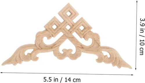 Vista 2 de Apliques decorativos de madera, 4 unidades, calcomanías de tallado de madera para esquinas de esquina, adornos para mejorar tu hogar