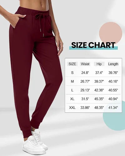 Vista 6 de 2 piezas de pantalones deportivos para mujer, pantalones deportivos de descanso con cordón, pantalones deportivos de cintura alta con bolsillos