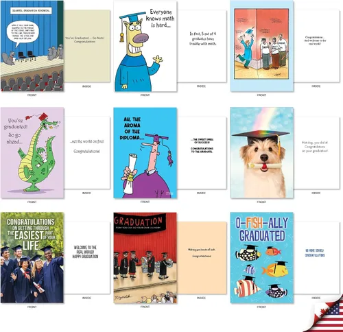 Vista 2 de NobleWorks Juego de 36 tarjetas de felicitación de graduación (graduado) con sobres de 5 x 7 pulgadas para hombres y mujeres