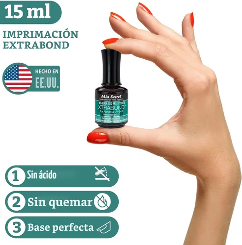 Vista 2 de Gel acrílico UV para unión extra a las uñas, sin ácido ni ardor, 0.5 onzas líquidas, por Mia Secret