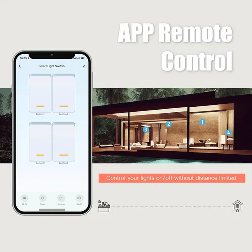 Vista 8 de MOES Interruptores de luz inteligente Wi-Fi de 2ª generación, requiere cable netural, interruptor inteligente de un solo polo, compatible con Alexa