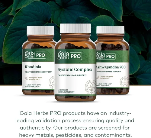 Vista 6 de GAIA HERBS PRO Complejo sistólico - Suplemento de apoyo cardiovascular* - Extracto de granada de Pomanox, hoja de olivo, hibisco, semilla de uva