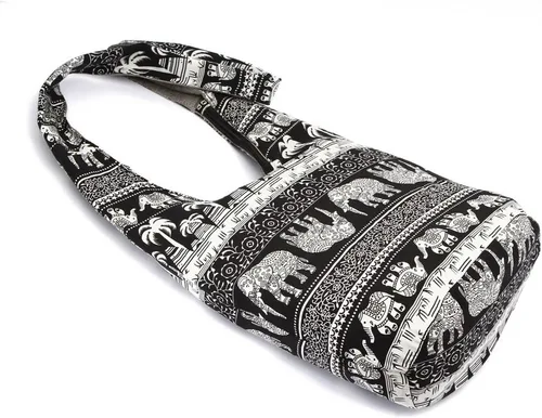 Vista 20 de KARRESLY - Bolso bandolera de algodón bohemio, estilo hippie, hecho a mano