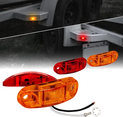 Vista 17 de TRUE MODS Luz de marcador LED de 2.5" ámbar para remolque con bisel cromado [DOT FMVSS 108] [SAE P2] [montaje superficial] [impermeable IP67] Luces