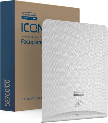 Vista 7 de Kimberly-Clark Professional ICON - Placa frontal (58780), diseño de mosaico negro, para dispensadores automáticos de toallas de rollo duro (1 unidad)