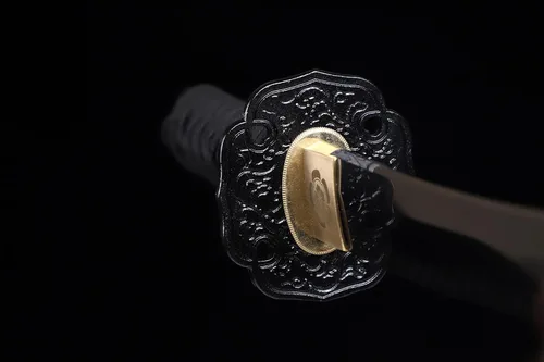 Vista 4 de Tanto Sword - Espada corta hecha a mano de arcilla katana templada de acero T10 real Hamon espada samurái de espiga completa afilada
