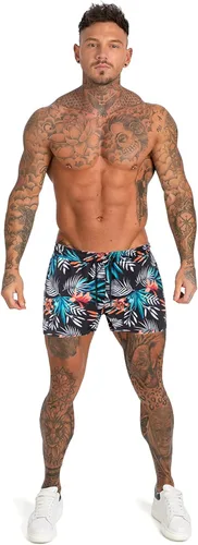 Vista 3 de GINGTTO Trajes de baño cortos de playa para hombre con forro de malla