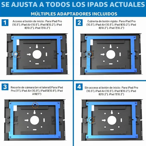 Vista 2 de Mount-It! Soporte de suelo antirrobo compatible con iPad, quiosco sin contacto con carcasa universal para iPads, soporte seguro de tableta con Negro