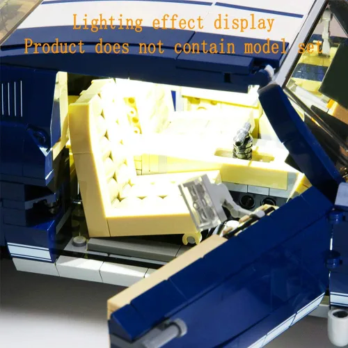 Vista 4 de GEAMENT Kit de luces de bloques de versión mejorada para el modelo de construcción Creator Expert Ford Mustang, compatible con el auto Lego 10265