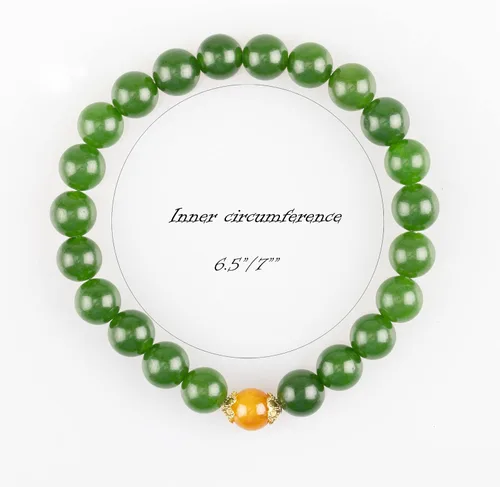 Vista 8 de Pulseras de cristal con cuentas de Charka para mujer, hechas a mano con aventurina verde de 0.315 pulgadas (0.315 in), pulseras de piedra de cristal