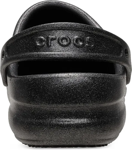 Vista 2 de Crocs Zuecos unisex para adultos, zapatos de trabajo antideslizantes, negro con brillo, 6 mujer/4 hombre