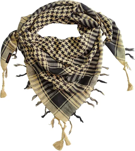 Vista 6 de LOVARZI Shemagh Cottons Arab Keffiyeh - Bufanda militar táctica para cabeza y cuello