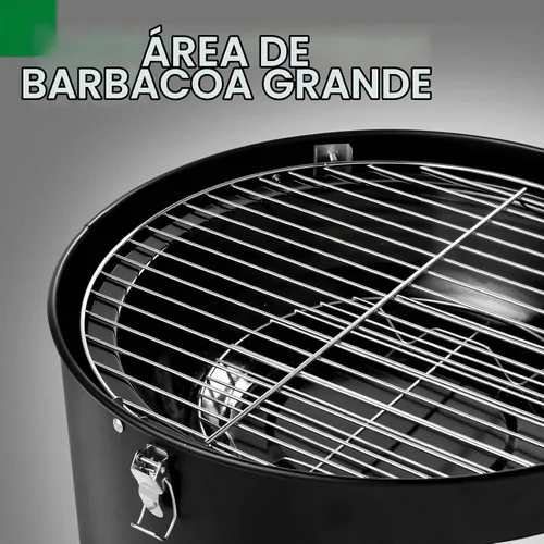 Vista 8 de Parrilla ahumadora de carbón multicapa de 18 pulgadas, ahumador vertical de carbón de acero, parrilla redonda resistente de doble capa para cocinar