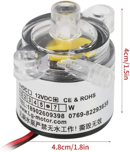 Vista 4 de 12V sin escobillas, DC 12V mini sin escobillas 2L/min grado alimenticio sumergible sin escobillas