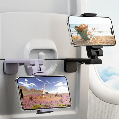 Vista 7 de Klearlook Soporte Universal para Teléfono de Vuelo, Blanco, Plegable, Rotación de 360°, Compatible con Teléfonos de 4.7-6.9 Pulgadas Blanco puro