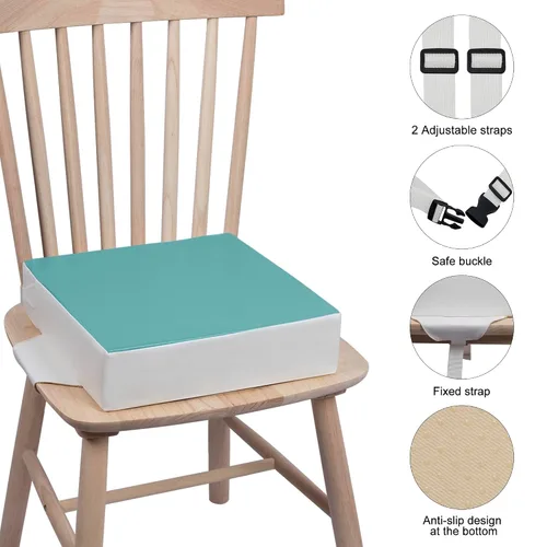 Vista 3 de Asiento elevado para mesa de comedor, impermeable, de poliuretano, lavable, grueso, asiento elevador para niños pequeños, asiento elevador para mesa