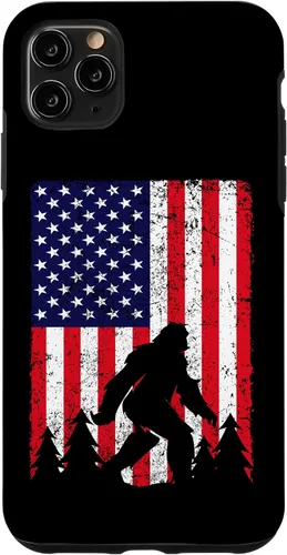 Vista 11 de Funda patriótica para iPhone 15 Bigfoot 4 de julio con la bandera de Estados Unidos