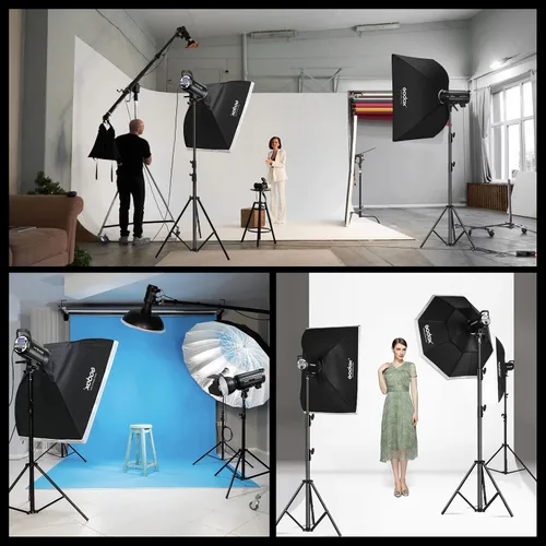 Vista 8 de Godox 2 x SK300II Studio Flash Strobe Kit: 2.4G 600Ws Speedlite Flash Monolight con soporte Bowens para fotografía de estudio, fotografía
