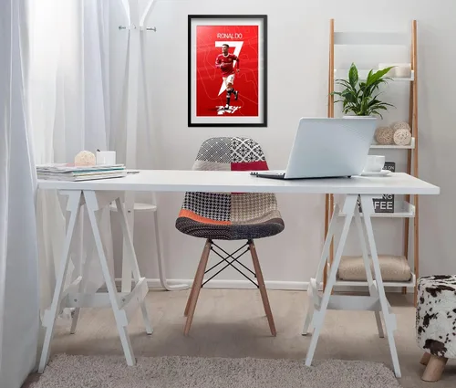 Vista 2 de CR7 - Póster de Cristiano Ronaldo Arte de pared deportivo de fútbol Impresión motivacional (24 x 36)