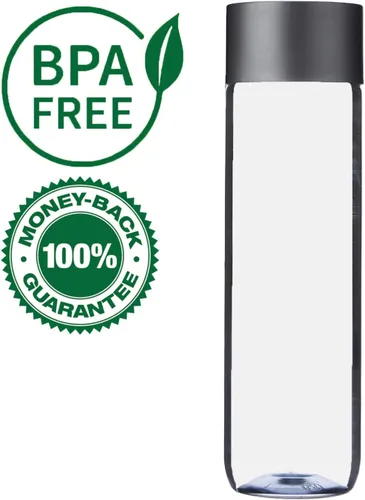 Vista 2 de 1 unidad de botellas de plástico vacías para jugo con tapas - Botellas de agua reutilizables de 400ml duraderas, excelentes para manualidades
