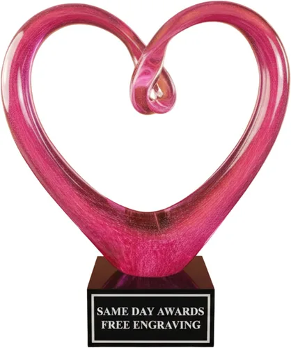 Vista 21 de Premio de Vidrio Artístico Soplado a Mano – Premio Elegante con Grabado Personalizado para Corporativo, Deportes, Jubilación, Reconocimiento