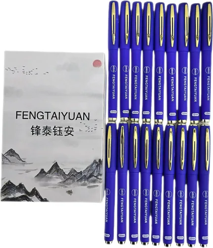 Vista 11 de Fengtaiyuan 038P18, Bolígrafos de Tinta de Gel Negro Tipo Roller - Agarre Cómodo Antideslizante, Tinta Negra, Ultra Finos, 0.38mm, Tinta de Secado