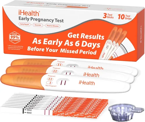 Vista 10 de iHealth Prueba de Embarazo Temprano Paquete de 2, Detección Ultra Sensible, Más del 99% de Exactitud. Obtén Resultados Confiables 6 Días Antes de tu