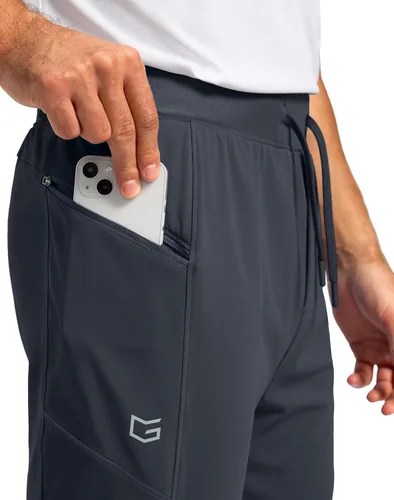 Vista 4 de G Gradual Pantalones deportivos para hombre con bolsillos con cremallera, elásticos, cónicos, pantalones deportivos para hombre, entrenamiento