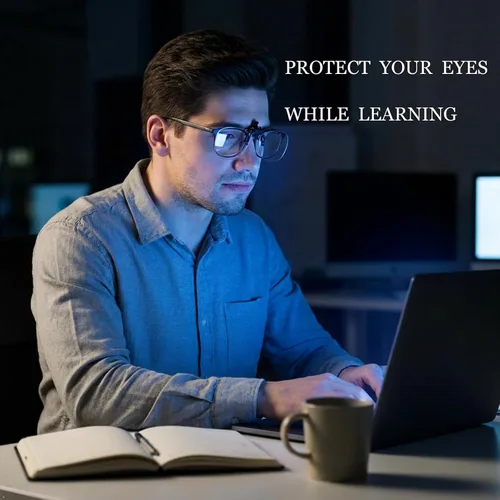 Vista 7 de Eyekepper Blue Light Clip on Glasses, Blocking UV Ray, Anti Glare