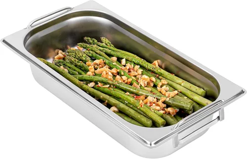 Vista 18 de Restaurantware Met Lux - Bandeja de mesa de vapor de 7 x 6.4 x 2.5 pulgadas, 1 sexto sartén de hotel, bandeja de acero inoxidable plateado profundo