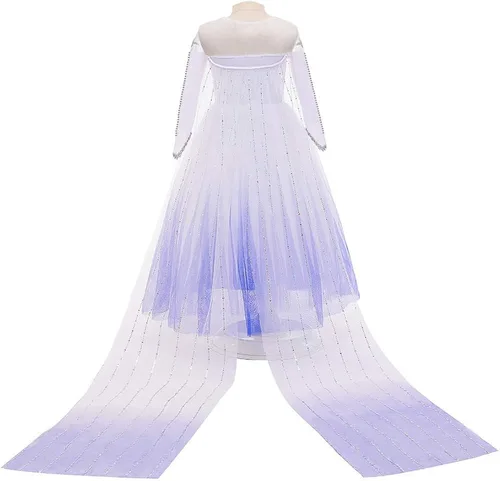 Vista 2 de Vestido de fiesta de nieve blanco para niña disfraz de reina con accesorios