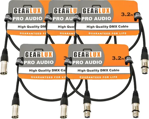 Vista 22 de Gearlux Cable DMX, 3 pines, macho a hembra, 3.2 pies - paquete de 10