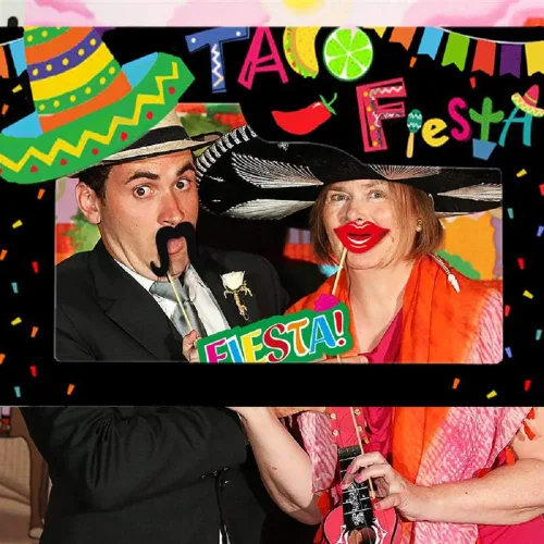 Vista 8 de LaVenty Marco de selfie mexicano, accesorios para cabina de fotos, decoraciones de fiesta