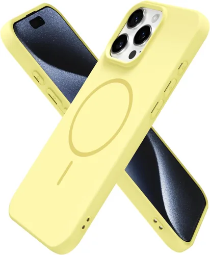 Vista 119 de Oakxco Funda de Silicona Mag Safe para iPhone 12 Pro Max, Funda Magnética Delgada y Fina Compatible con Carga Inalámbrica MagSafe, Bonita Funda