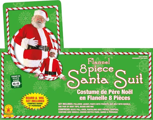 Vista 4 de Traje de Papa Noel con barba y peluca Rubies Costume