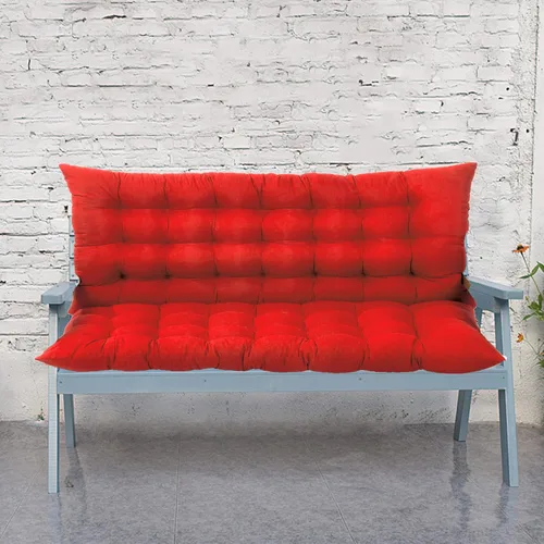 Vista 12 de Cojines de banco para columpio con respaldo, almohadillas de banco para muebles de exterior, con lazos, antideslizantes, rellenos de 2-3 plazas Negro