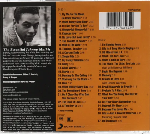 Vista 2 de Essential Johnny Mathis Sony Gold Series