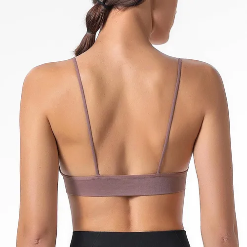 Vista 8 de Sujetador Deportivo para Mujer, Camiseta sin Mangas de Yoga a prueba de golpes, Sujetador de entrenamiento Frontal Correr